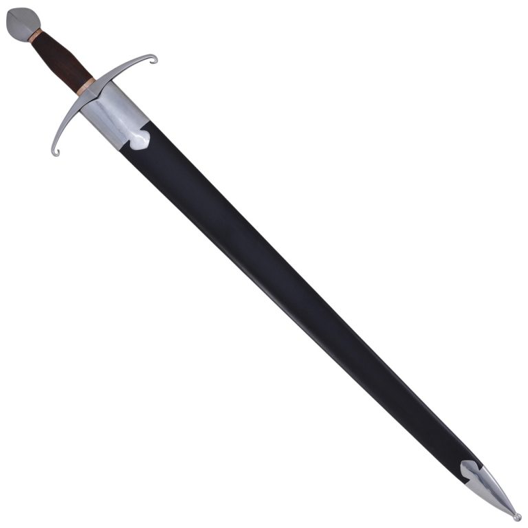 Hand Forged Double Edge Sword with Leather Scabbard