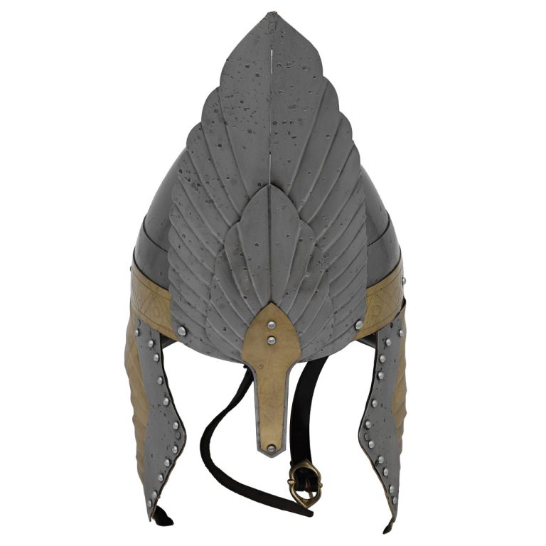 Medieval Steel Knight Viking Helmet with Leather Liner