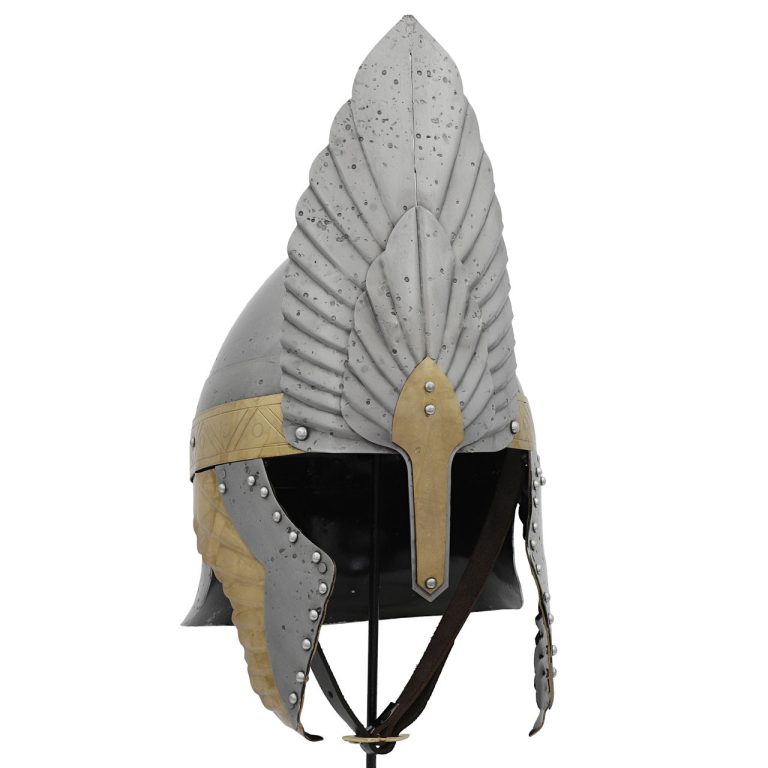Medieval Steel Knight Viking Helmet with Leather Liner