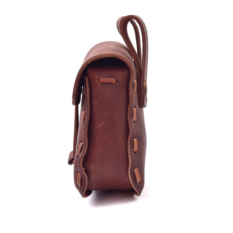 Medieval Leather Pouch with String Clasp