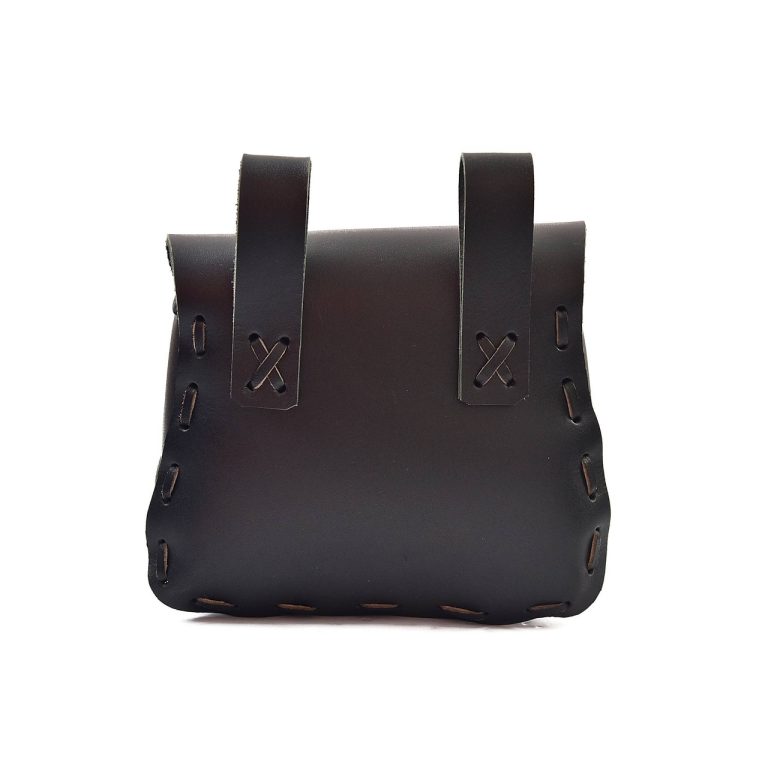 Medieval Leather Pouch with String Clasp
