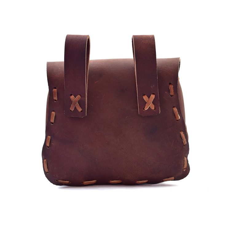 Medieval Leather Pouch with String Clasp