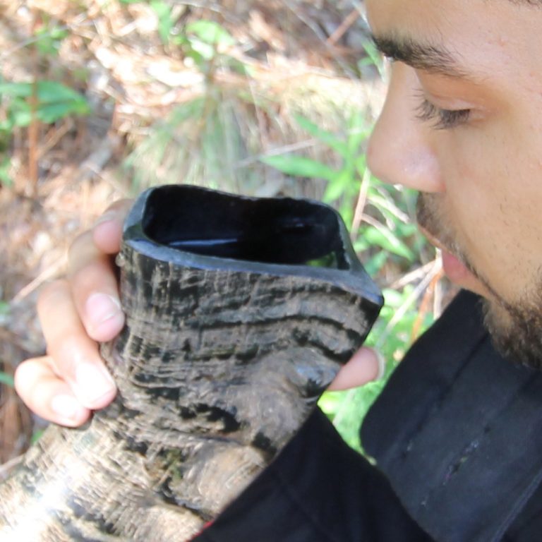 Viking Drinking Horn for Winter Solstice Feast