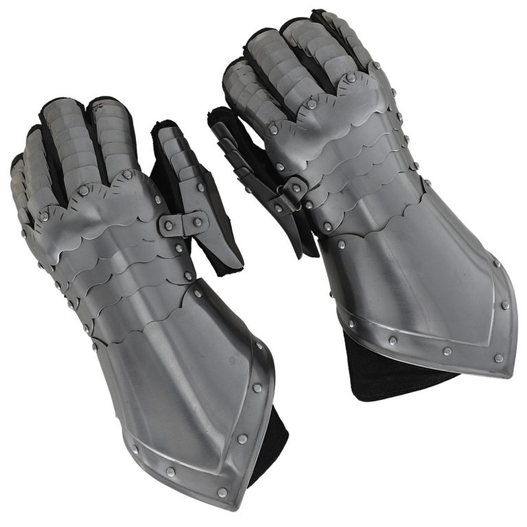 Polished Steel Gauntlets for Hand Protection