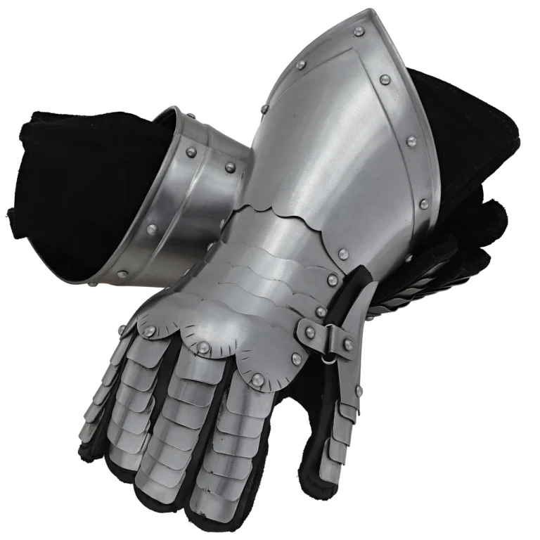 Polished Steel Gauntlets for Hand Protection