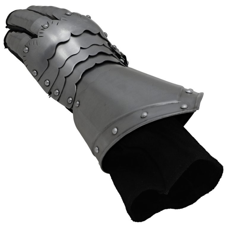 Polished Steel Gauntlets for Hand Protection