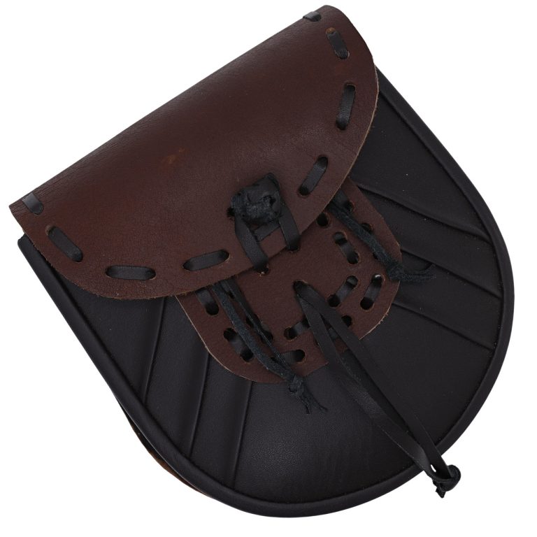 Leather Belt Pouch in Brown and Black