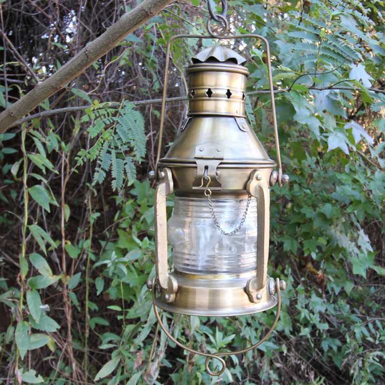 Antique Brass Anchor Lantern for Merchant Ships