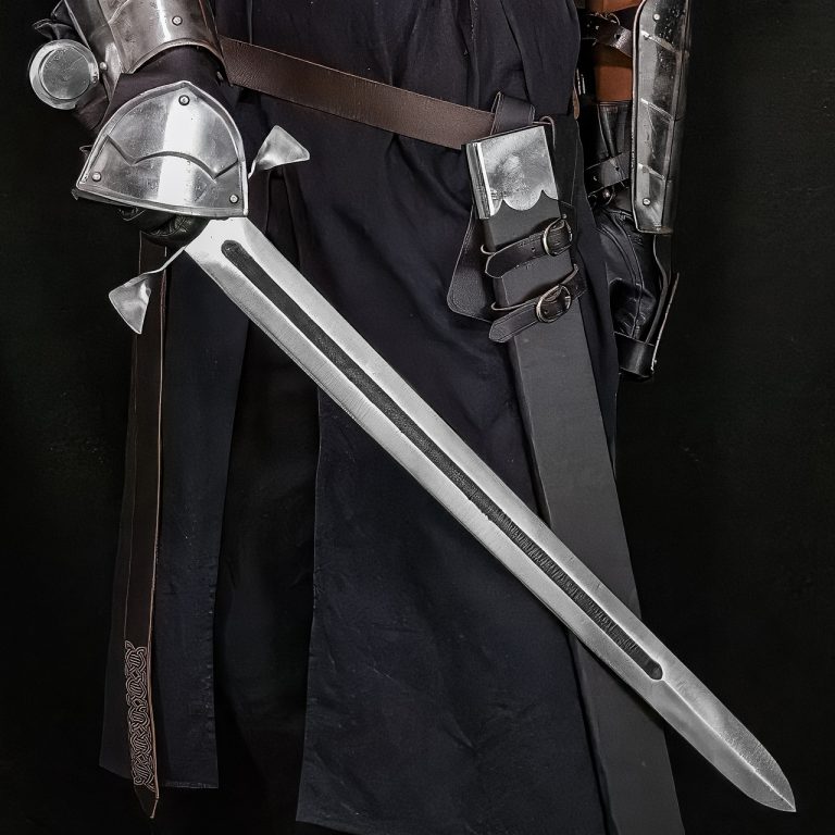 Dual Tone Medieval Sword with Mirrored Finish