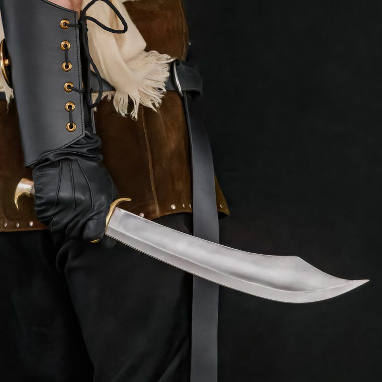 Persian Short Scimitar with Leather Sheath