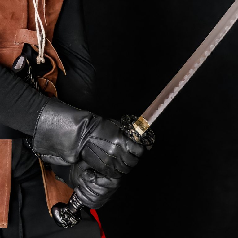 Skeleton Skull Samurai Katana with Kamon Crest
