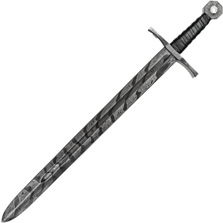 Damascus Steel Full Tang Medieval Sword with Sheath