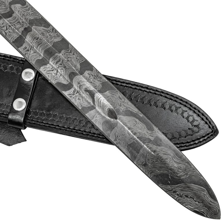 Damascus Steel Full Tang Medieval Sword with Sheath