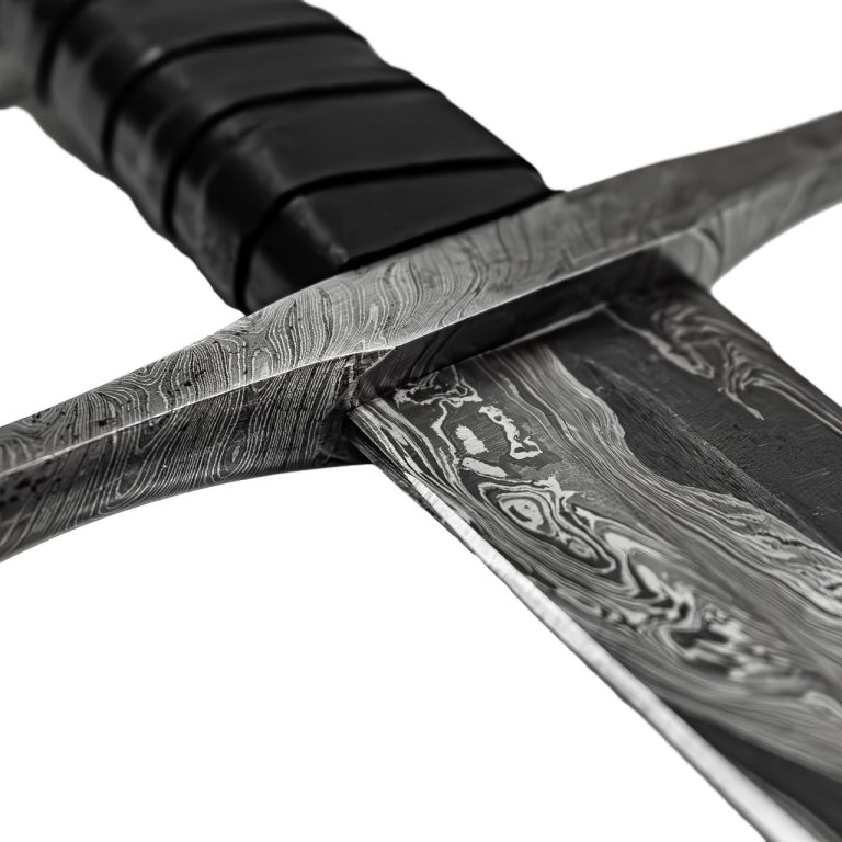 Damascus Steel Full Tang Medieval Sword with Sheath