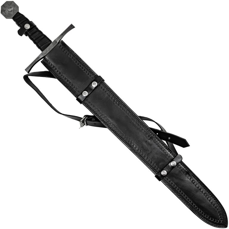 Damascus Steel Full Tang Medieval Sword with Sheath