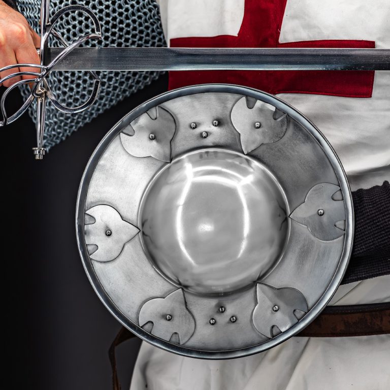 16G Steel Functional Medieval Knight Buckler Shield