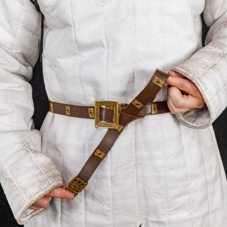 Quatrefoil Leather Belt, Medieval Style