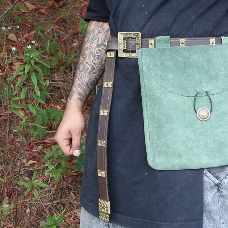 Quatrefoil Leather Belt, Medieval Style