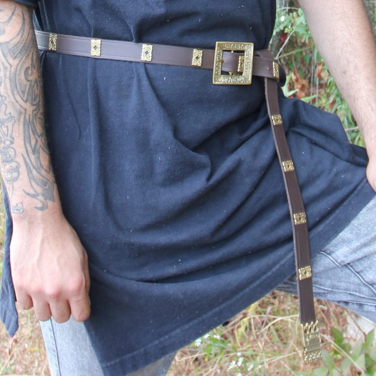 Quatrefoil Leather Belt, Medieval Style