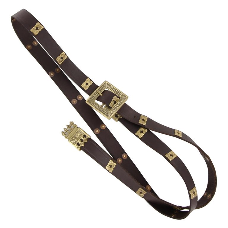 Quatrefoil Leather Belt, Medieval Style