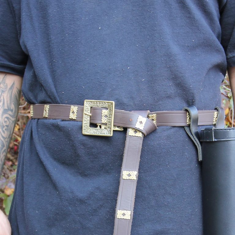 Quatrefoil Leather Belt, Medieval Style