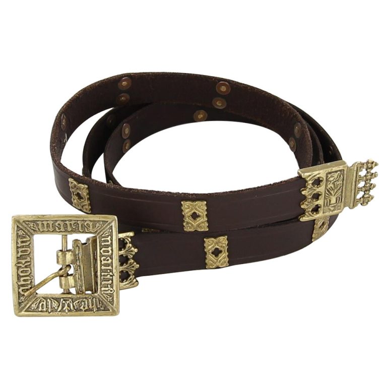 Quatrefoil Leather Belt, Medieval Style