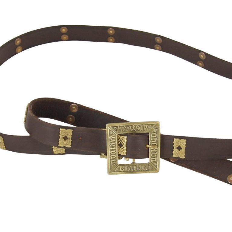 Quatrefoil Leather Belt, Medieval Style