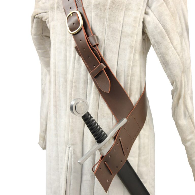 Medieval Baldric Belt Frog in Brown