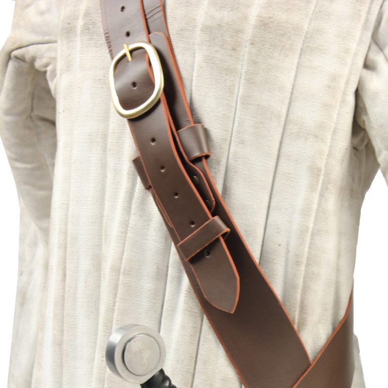 Medieval Baldric Belt Frog in Brown