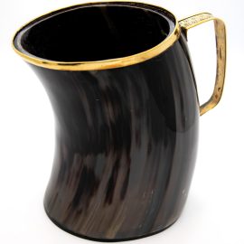 Brass Rimmed Viking Sleipnir Horn Mug