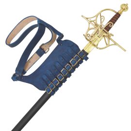 Leather Rapier Frog Belt with Steel Buckle