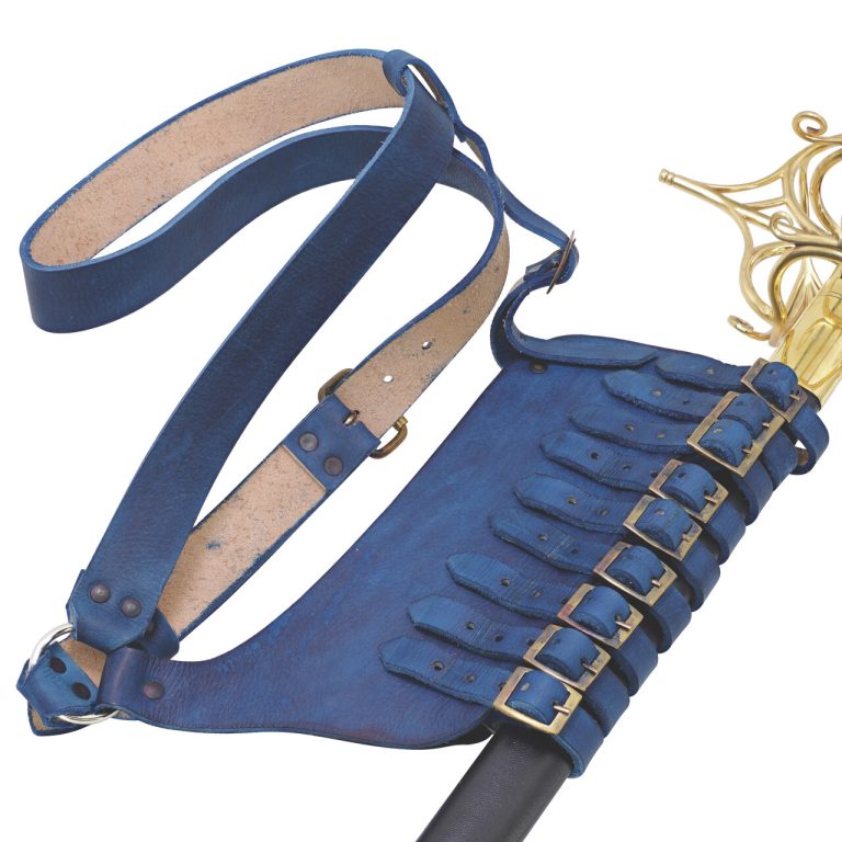 Leather Rapier Frog Belt with Steel Buckle