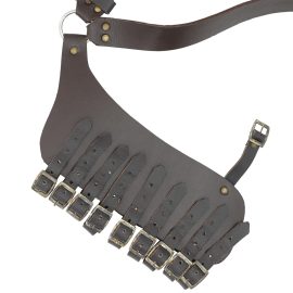 Leather Adjustable Rapier Frog Belt with Steel Buckle