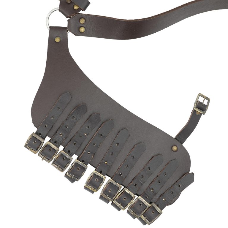 Leather Adjustable Rapier Frog Belt with Steel Buckle