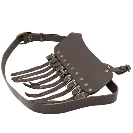 Leather Adjustable Rapier Frog Belt with Steel Buckle