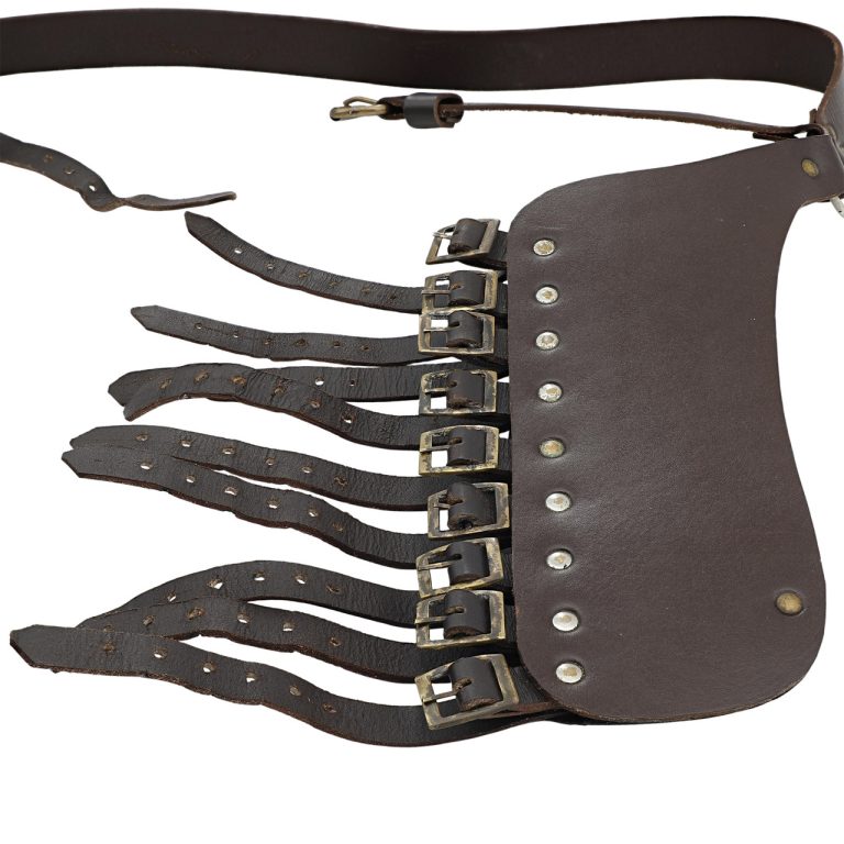 Leather Adjustable Rapier Frog Belt with Steel Buckle