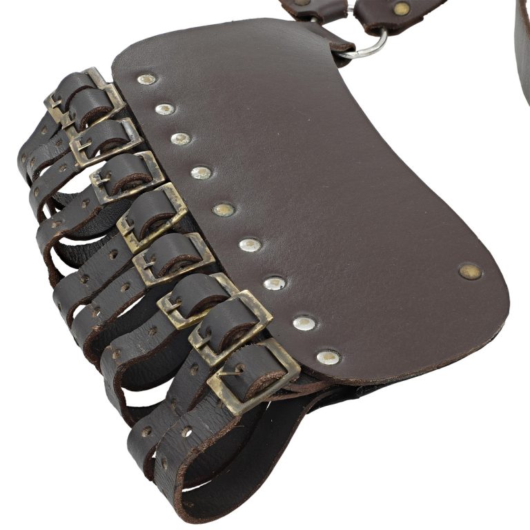 Leather Adjustable Rapier Frog Belt with Steel Buckle