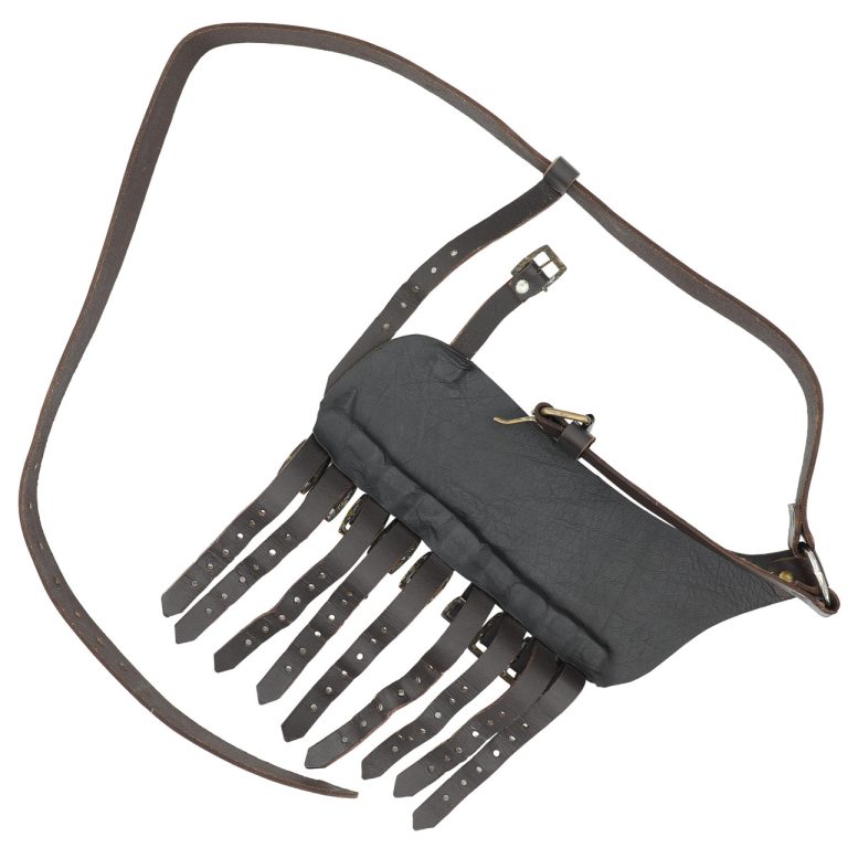 Leather Adjustable Rapier Frog Belt with Steel Buckle