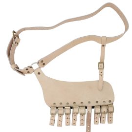 Adjustable Leather Rapier Frog Belt with Steel Buckle