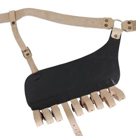 Adjustable Leather Rapier Frog Belt with Steel Buckle