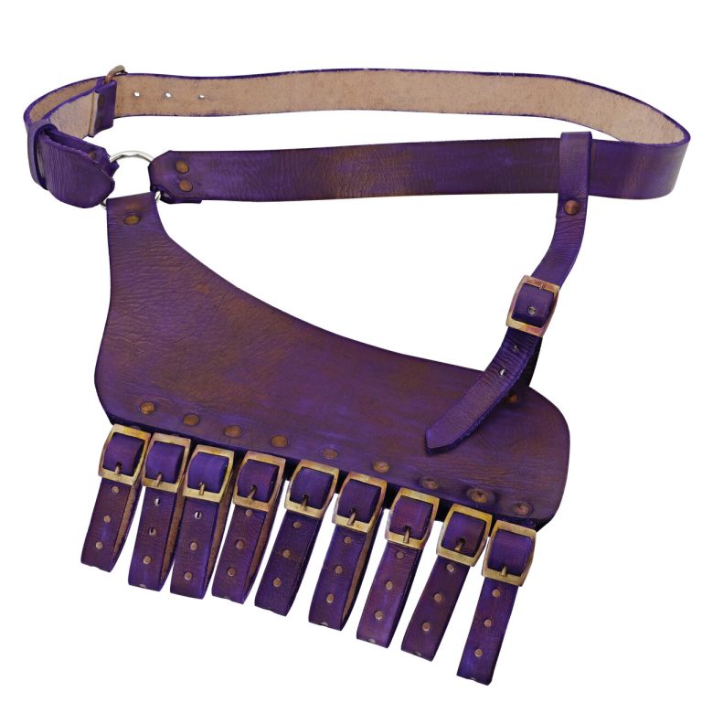 Leather Adjustable Rapier Frog Belt with Steel Buckle