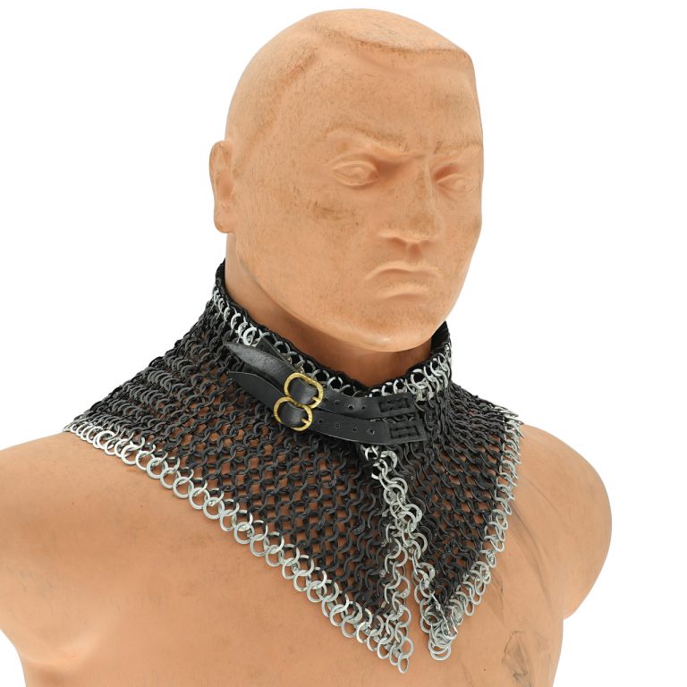 Riveted Chainmail Armor Collar with Suede Lining