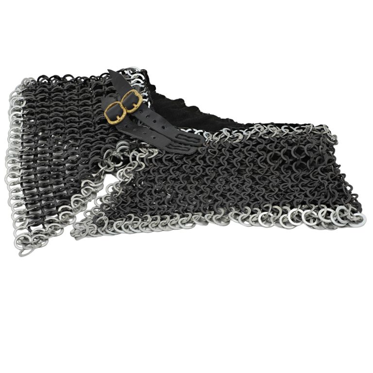 Riveted Chainmail Armor Collar with Suede Lining