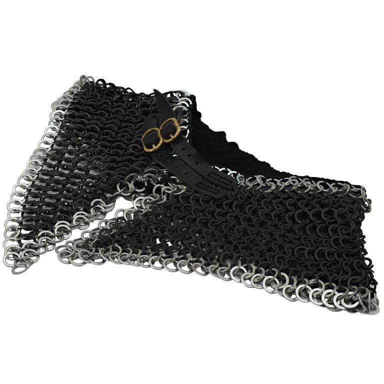 Riveted Chainmail Armor Collar with Suede Lining