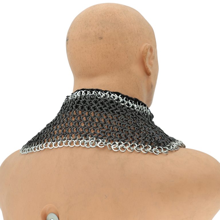 Riveted Chainmail Armor Collar with Suede Lining