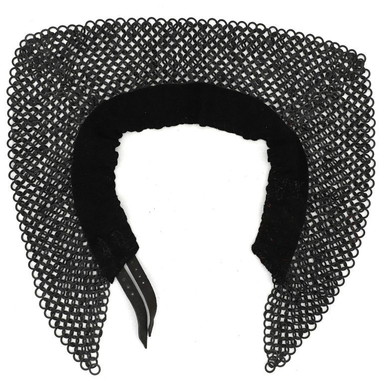 Riveted Chainmail Armor Collar with Suede Lining