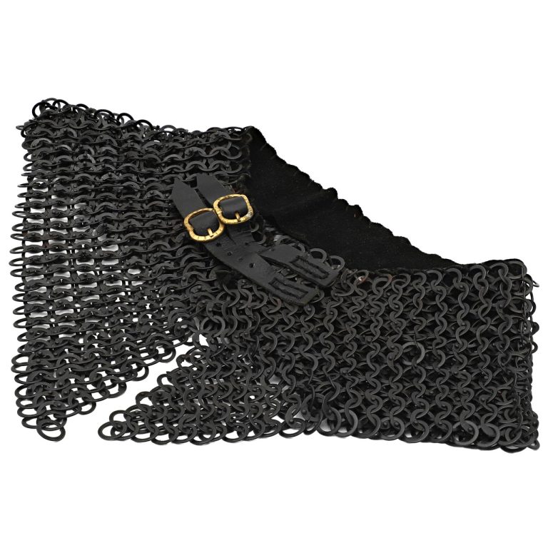 Riveted Chainmail Armor Collar with Suede Lining