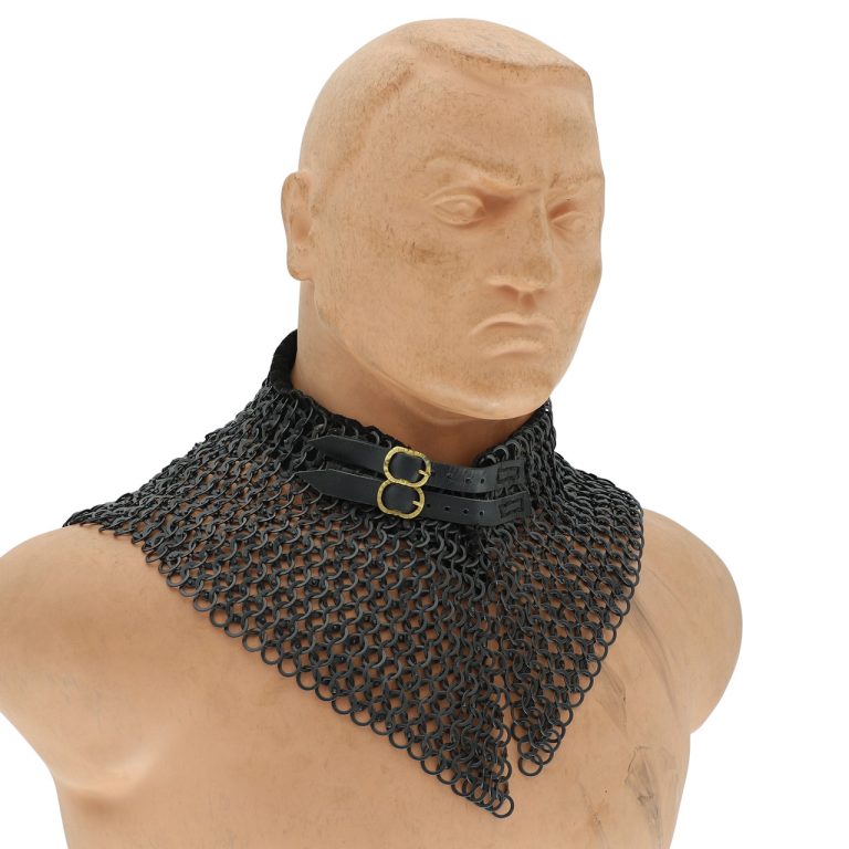 Riveted Chainmail Armor Collar with Suede Lining