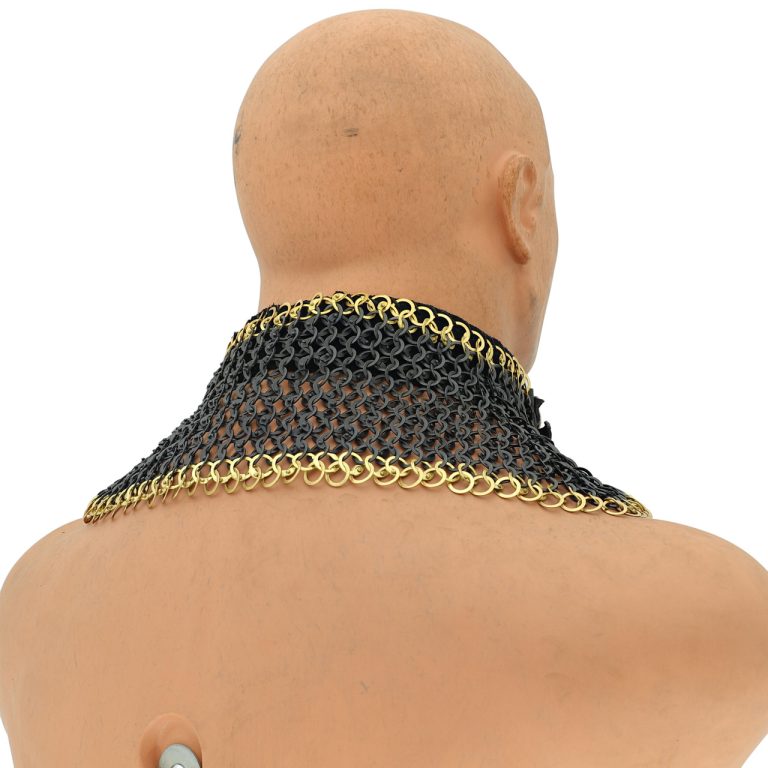 Riveted Chainmail Armor Collar with Suede Lining