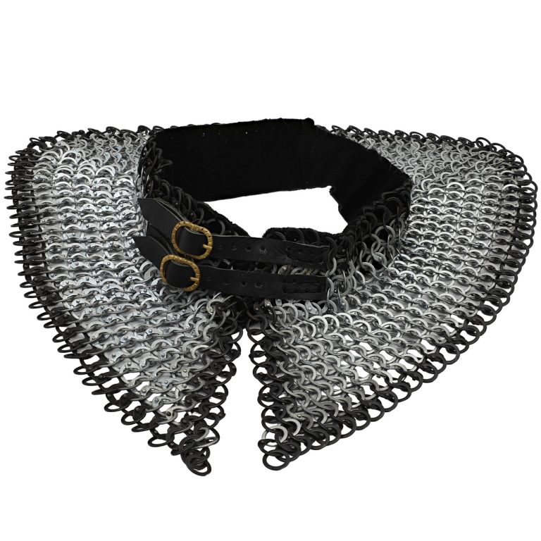 Riveted Chainmail Armor Collar with Suede Lining